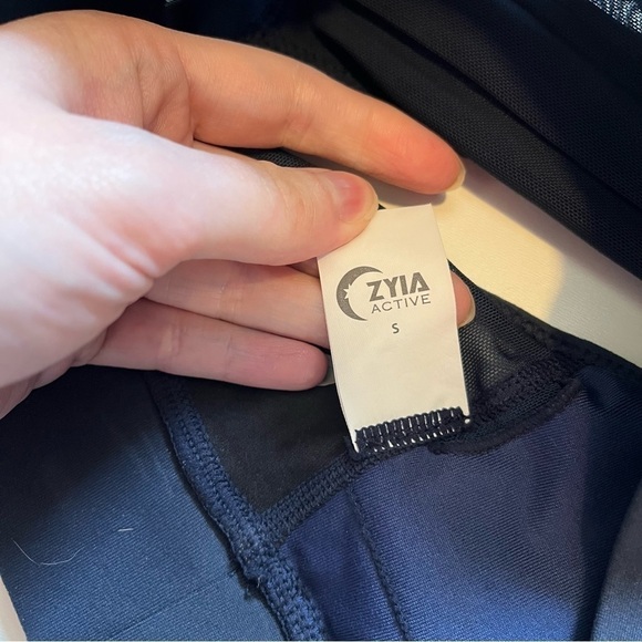 Zyia active size S navy blue twilight all star sports bra glitter mesh - Picture 5 of 7